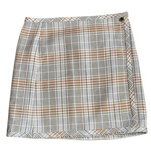 Talbots Blue and Orange Plaid Mini Skirt